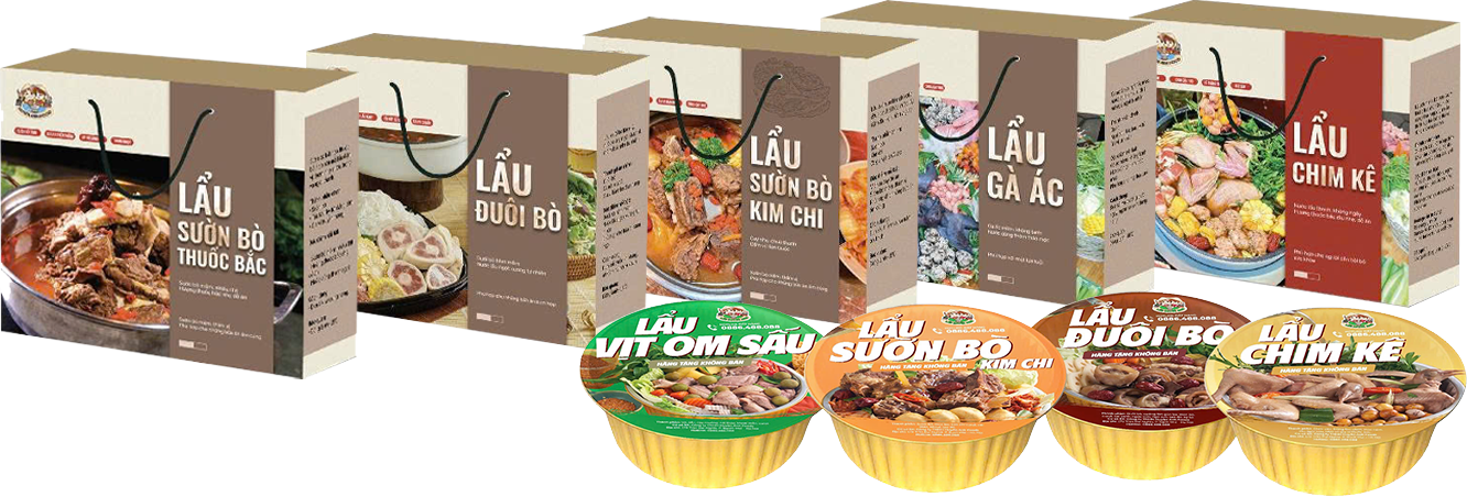 Các dòng lẩu tiện lợi của Huyền Anh Foods